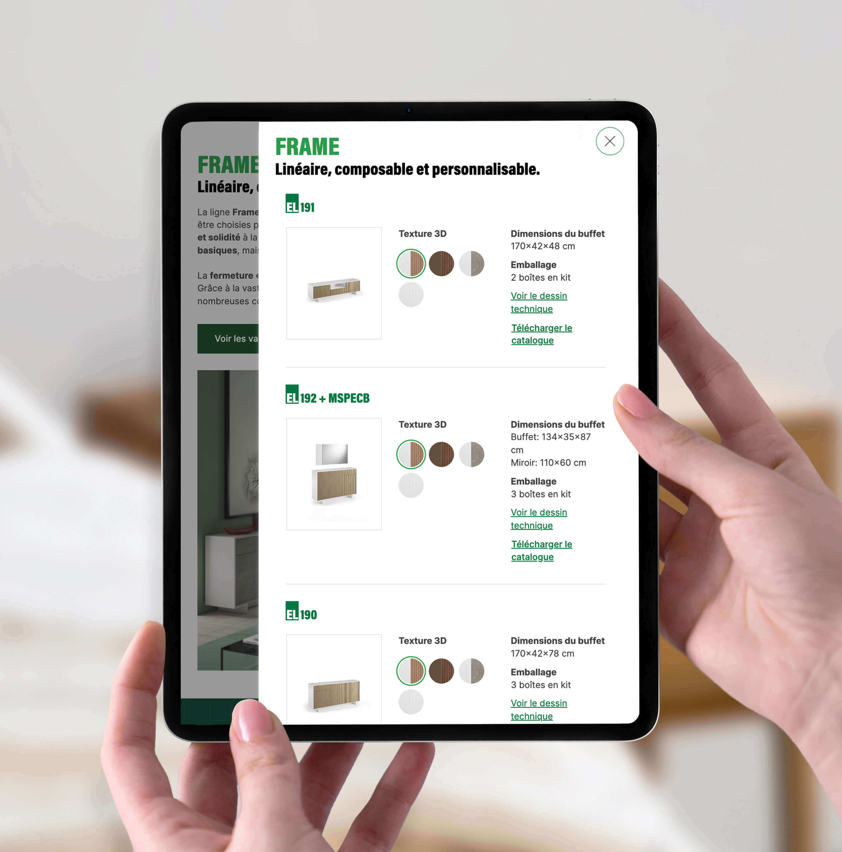 Meubles e-commerce prêts à monter